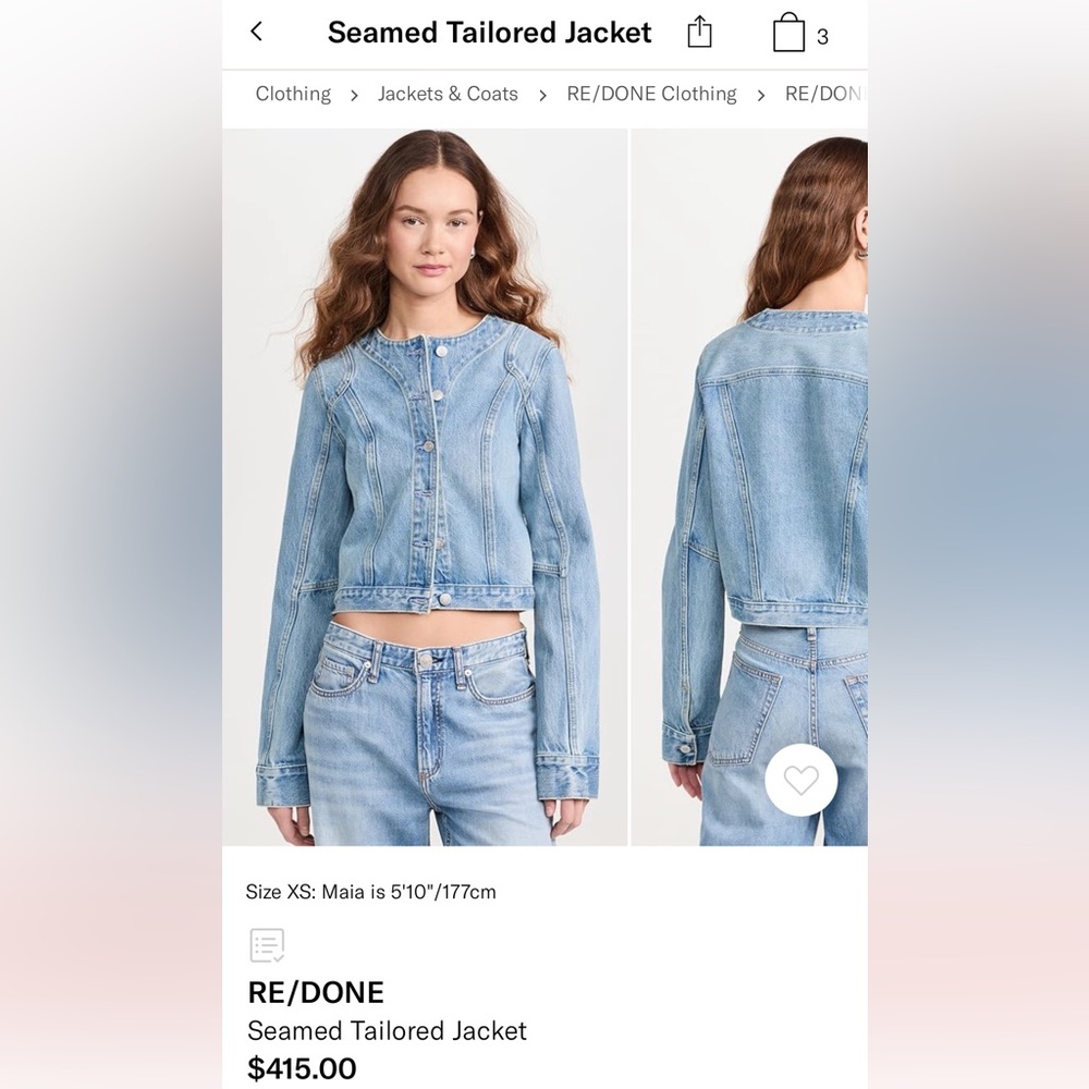 Redone seamed tailored jacket